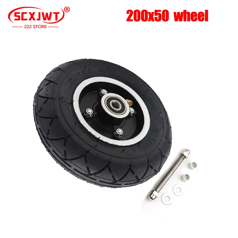 200x50 8x2 'электрический скутер шины + внутренняя труба + Ступица колеса + ось 8 дюймов электрический автомобиль колеса из алюминиевого сплава пневматические шины