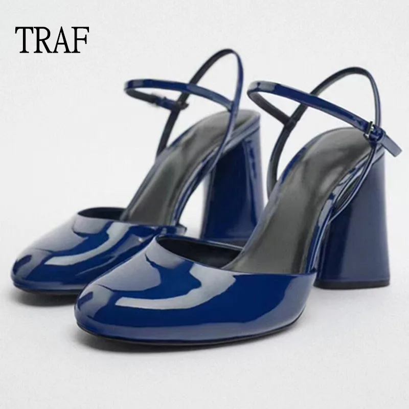 

TRAF Blue Heels Shoes For Women Spring Super High heels Pumps Woman Shoes 2023 Elegant Party Female Heeled Shoes Designer Luxury