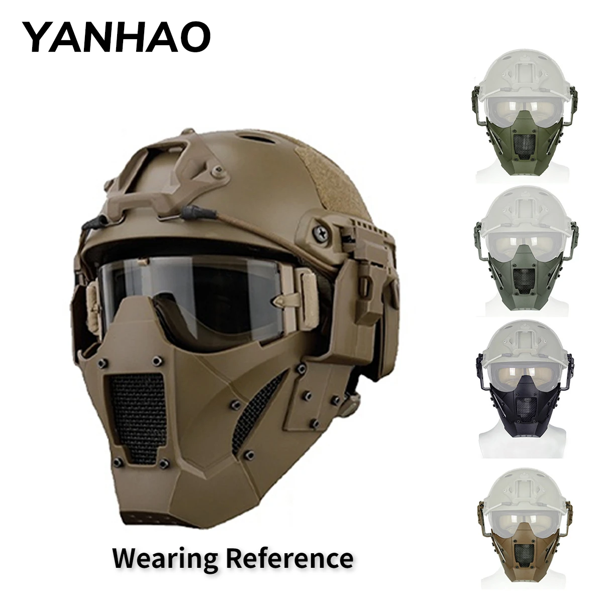 

Quality Iron Warrior Tactical Mask (Half Face) Solid Helmet Cover Accessories for Men Outdoor Paintball Army Airsoft Folding