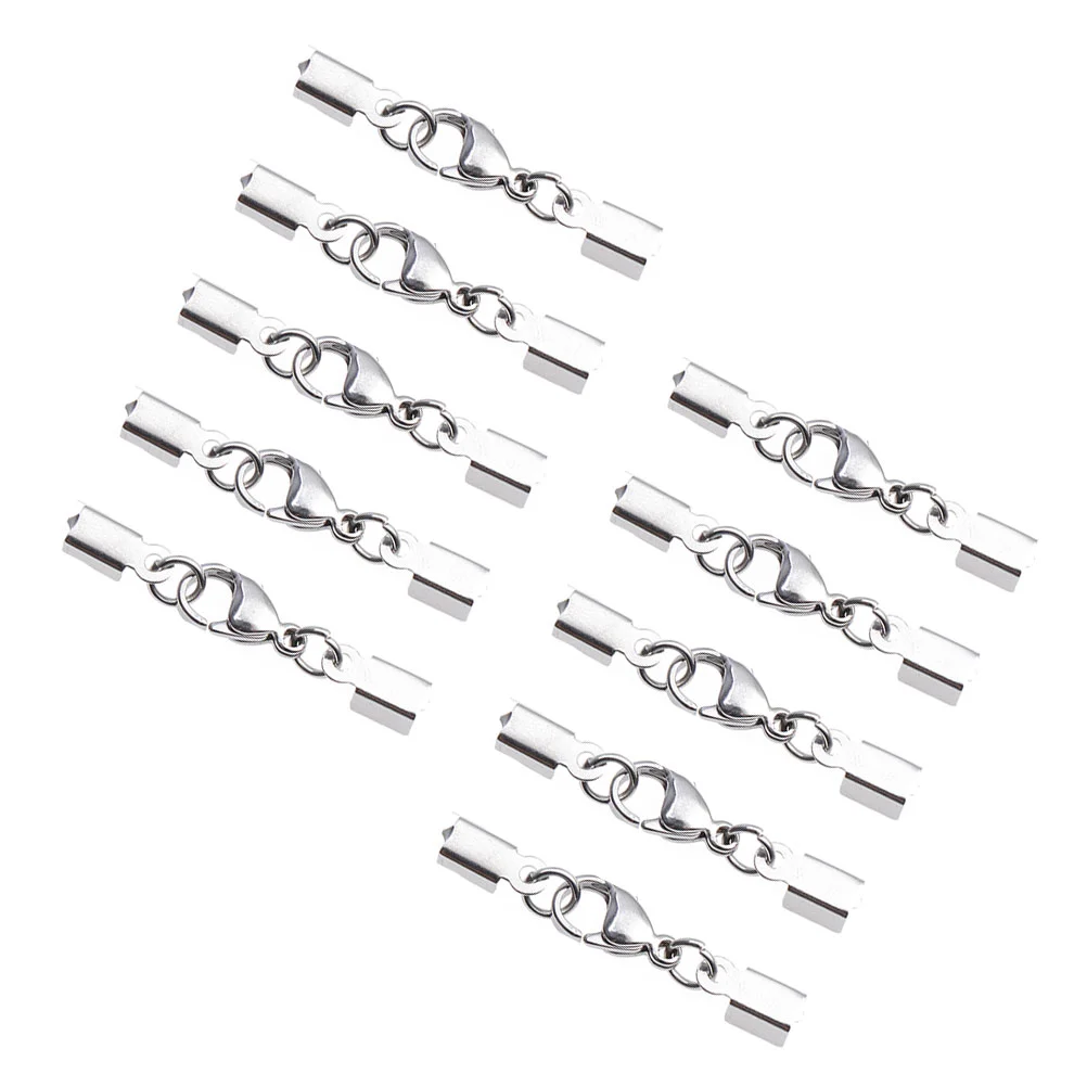 

10 PCS Necklace Stainless Steel Bracelets Lobster Link Buckle M Jewelry Making Supplies