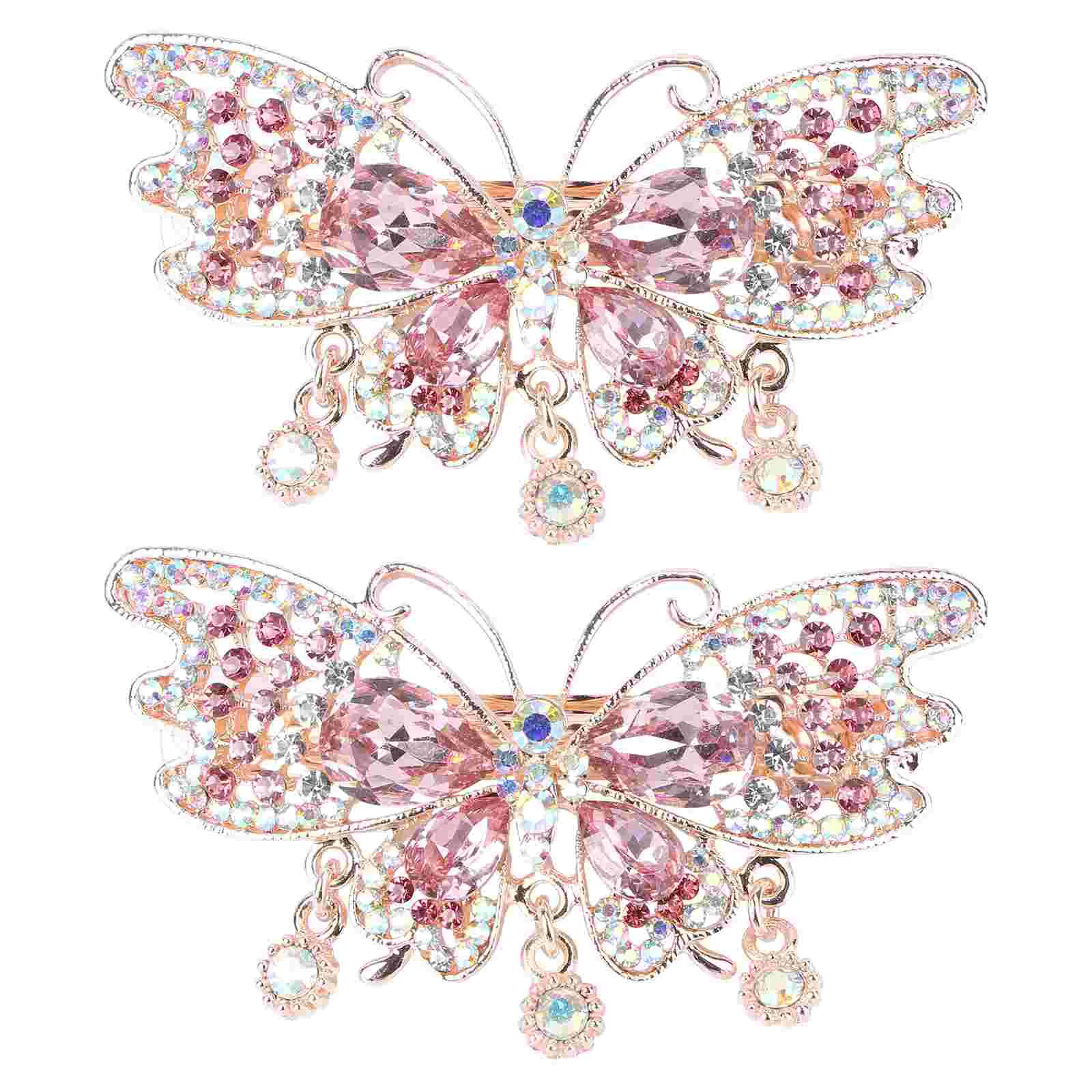 

Hair Clips Barrettes Butterflycrystal Clip Rhinestone Women French Barrette Vintage Ponytail Spring Claw Holders Flat Down Lay