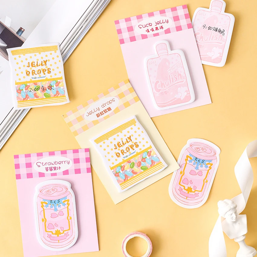 

4packs Kawaii Snacks series Strawberry mini convenient Memo Sticky Pad Notes students gift prize office school supplies