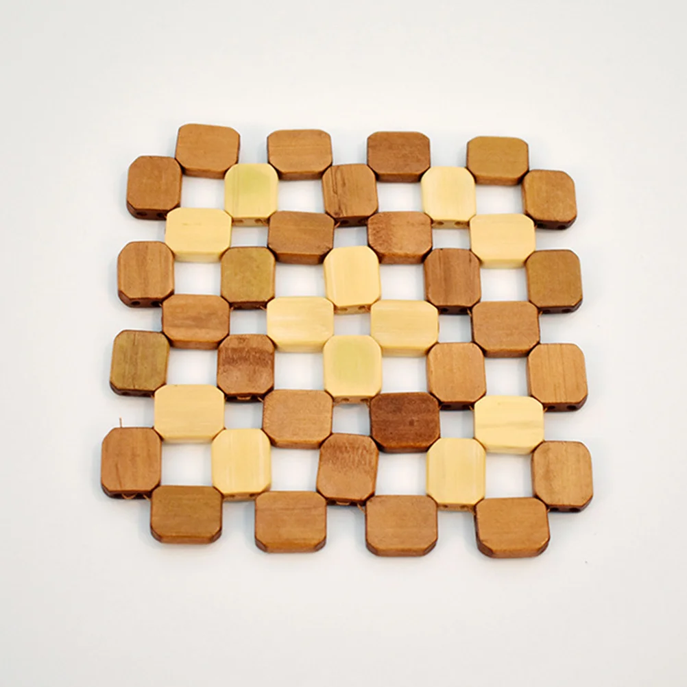 

1Pc Hollow Wood Round Placemat Cup Mat for Office Coffee Shop
