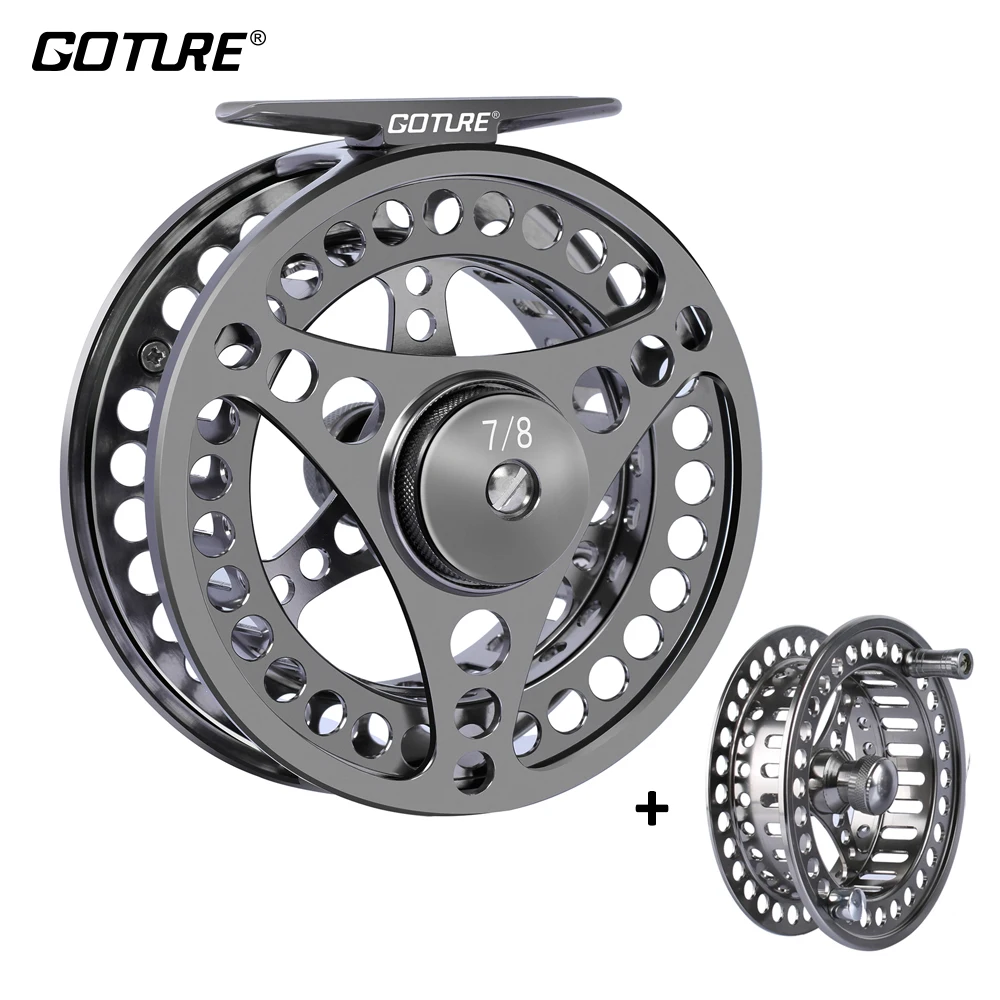 

Goture Fly Fishing Reels CNC-machined Large Arbor Fly Reel 2+1BB 1:1 3/4 5/6 7/8 9/10 WT For Trout Pike Carp Fishing Accessories