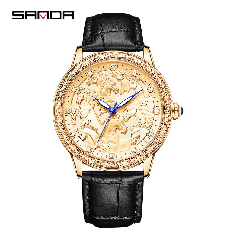 

Часы наручные мужские кварцевые, модные деловые брендовые Роскошные водонепроницаемые из нержавеющей стали с кожаным ремешком