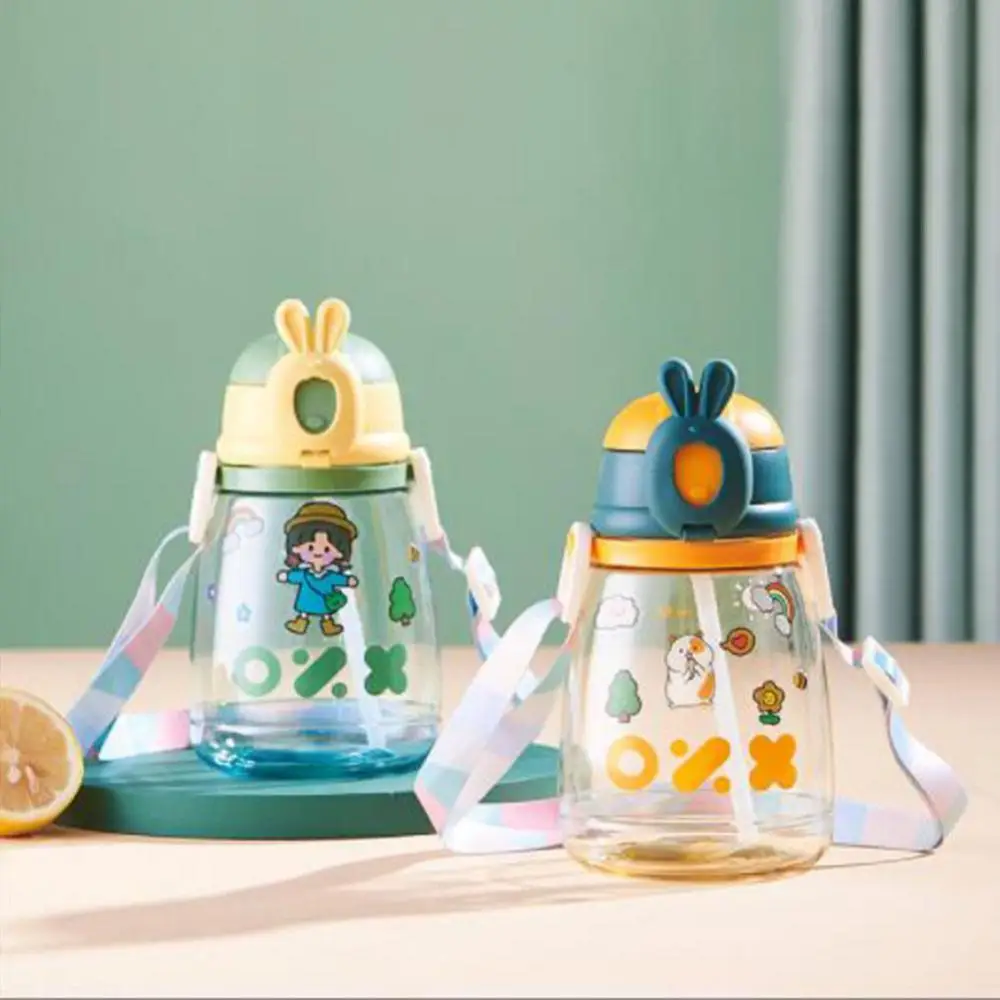 

Sticker Strap Water Cup With 2d Stickers And Straps Good Gift For Family Friends Water Bottle Easy To Clean Sippy Cup