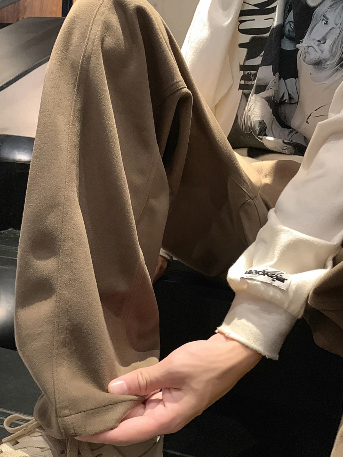 Черные шерстяные брюки мужские весенне-осенние американские винтажные прямые