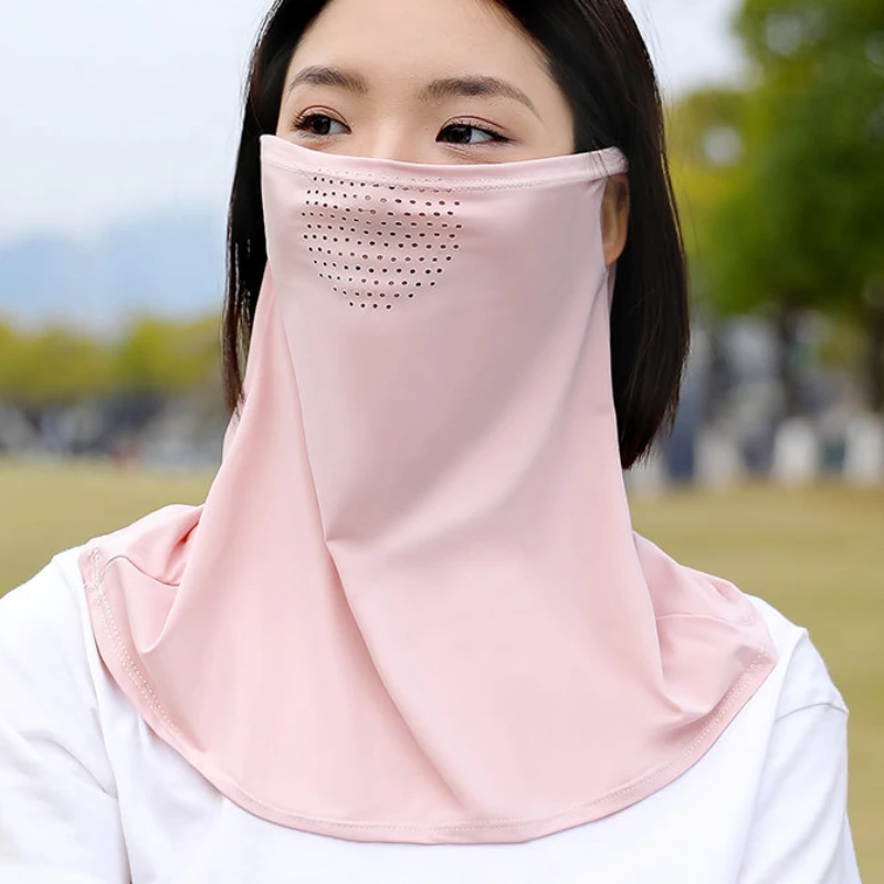 Летняя солнцезащитная маска для лица с защитой от UF полиэстер ледяной шелк