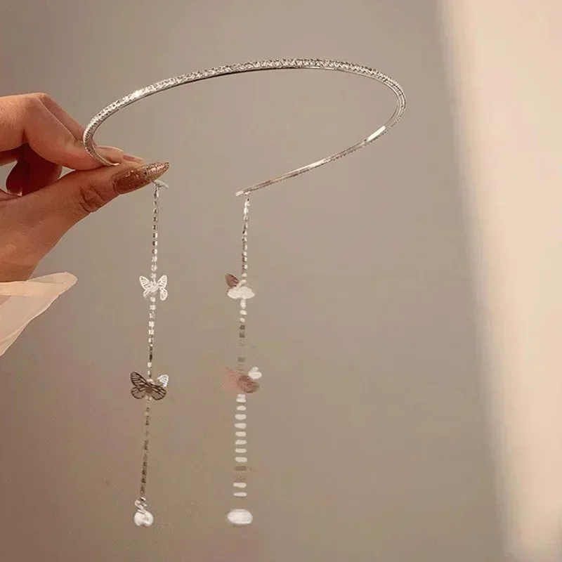 Корейские повязки для волос с бабочками девочек стразы кристаллы длинная