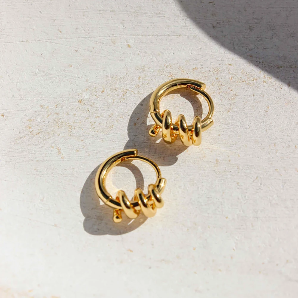 Золотые серьги-кольца SLOONGJEWELRY