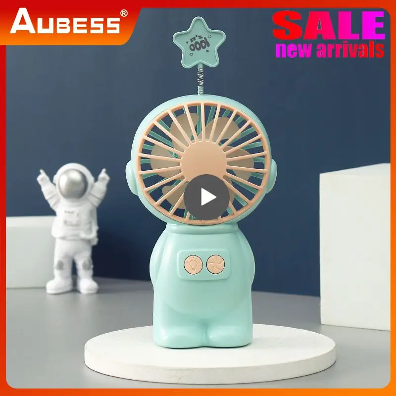 

Astronaut Mesh Cover Cooling Fans Ceiling Fan With Remote Control Air Conditioning Usb Rechargeable Desktop Fan Summer Gift