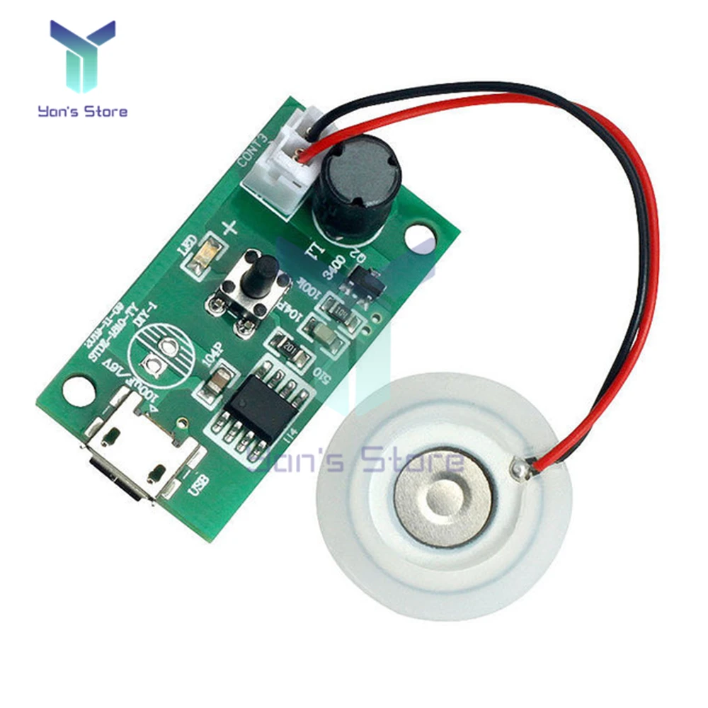 

DC 5V Micro USB ультразвуковой генератор тумана, распылитель, модуль увлажнителя, резиновая прокладка, полукруглая печатная плата, модуль распылителя