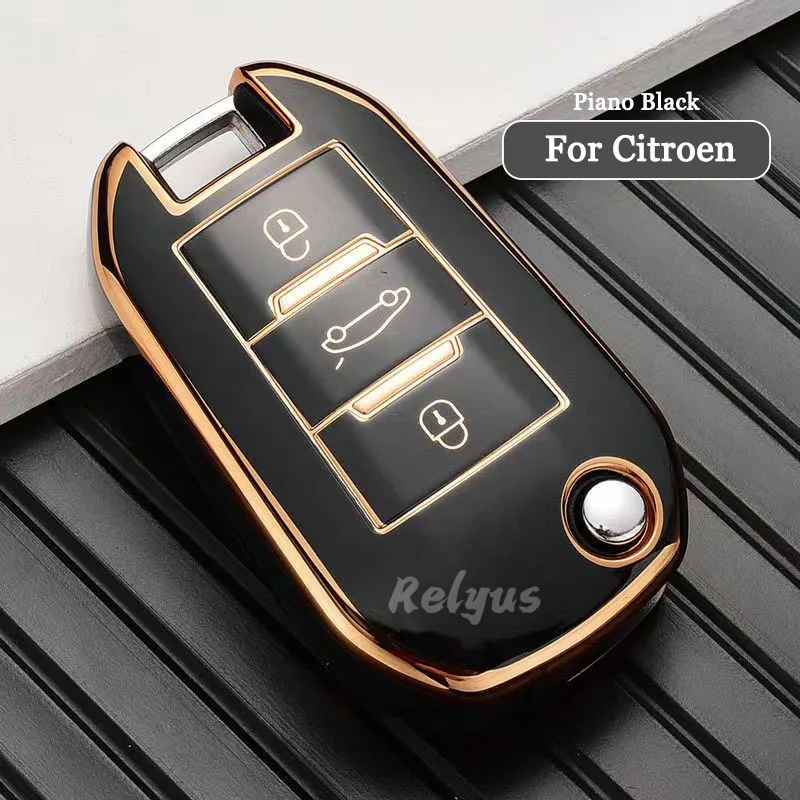 

TPU Car Flip Key Protector Case Cover Fob for Citroen C4 C3 C6 CACTUS C8 For Peugeot 208 3008 308 508 408 2008 307 4008 Keyless