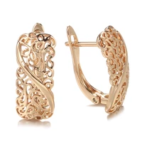 grier 2022 geometric openwork engraving dangle girls earrings 585 rose gold earrings for women fine jewelry to gifts wholesale