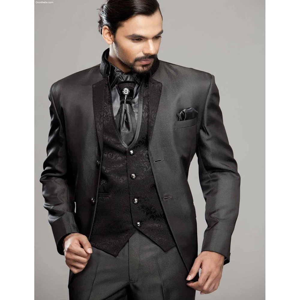 

Новинка 2023, высококачественный темно-синий мужской жакет, свадебные костюмы для жениха, выпускные костюмы, Лучший мужской костюм, куртка + брюки + жилет из трех предметов