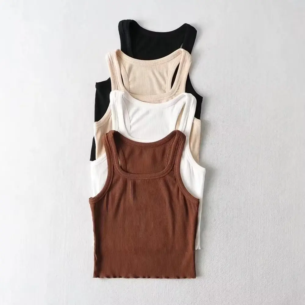 

Женский Короткий трикотажный топ, однотонный повседневный уличный Топ, новинка на лето