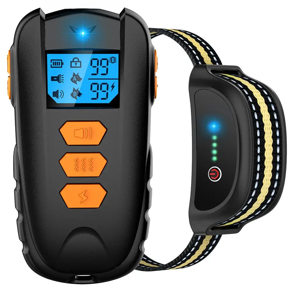 

USB Electric Dog Training Collar Anti Bark Stop Shock Pet Remote Control Waterproof Rechargeable for All Size Vibration Sound
