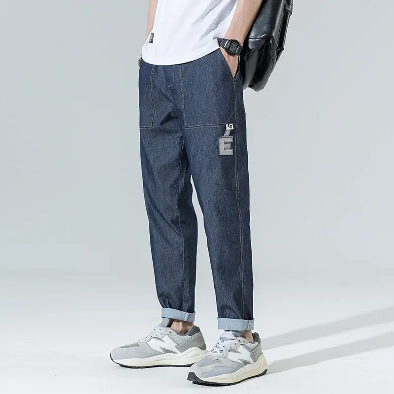 Top Jeans Men's Cotton Straight Leg Slacks Summer Thin Casual Pants Spring and Autumn 2022 New Trendy Brand Stretch Pants