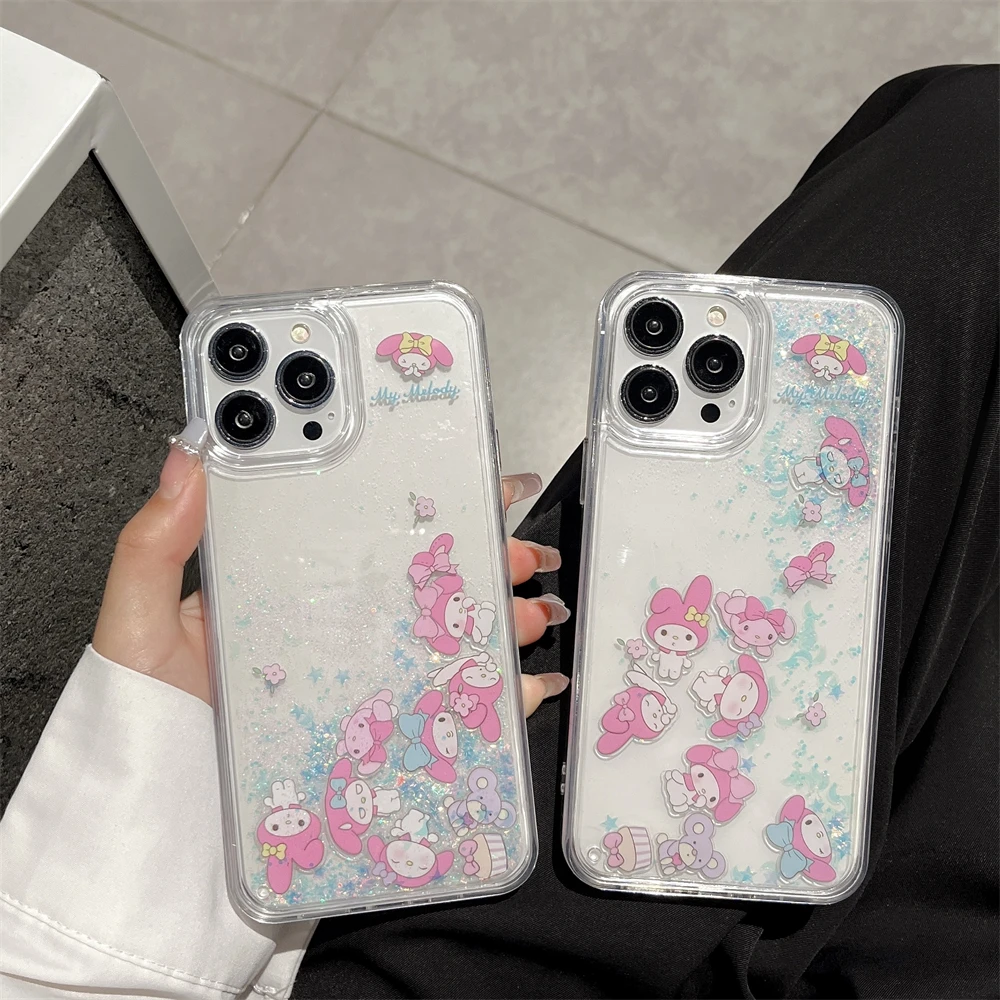 Чехол для iPhone 15 Plus 14 13 12 11 Pro Max Sanrio Kuromi Cinnamoroll Hello Kitty Melody полачко