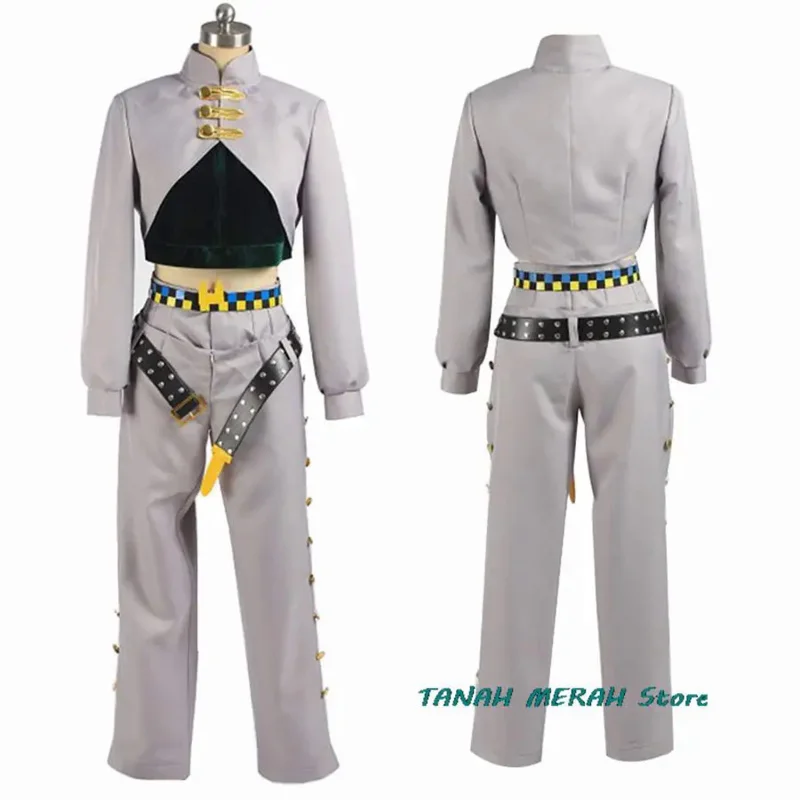 Костюм для косплея Джоджо из аниме Невероятные приключения резинка волос серого