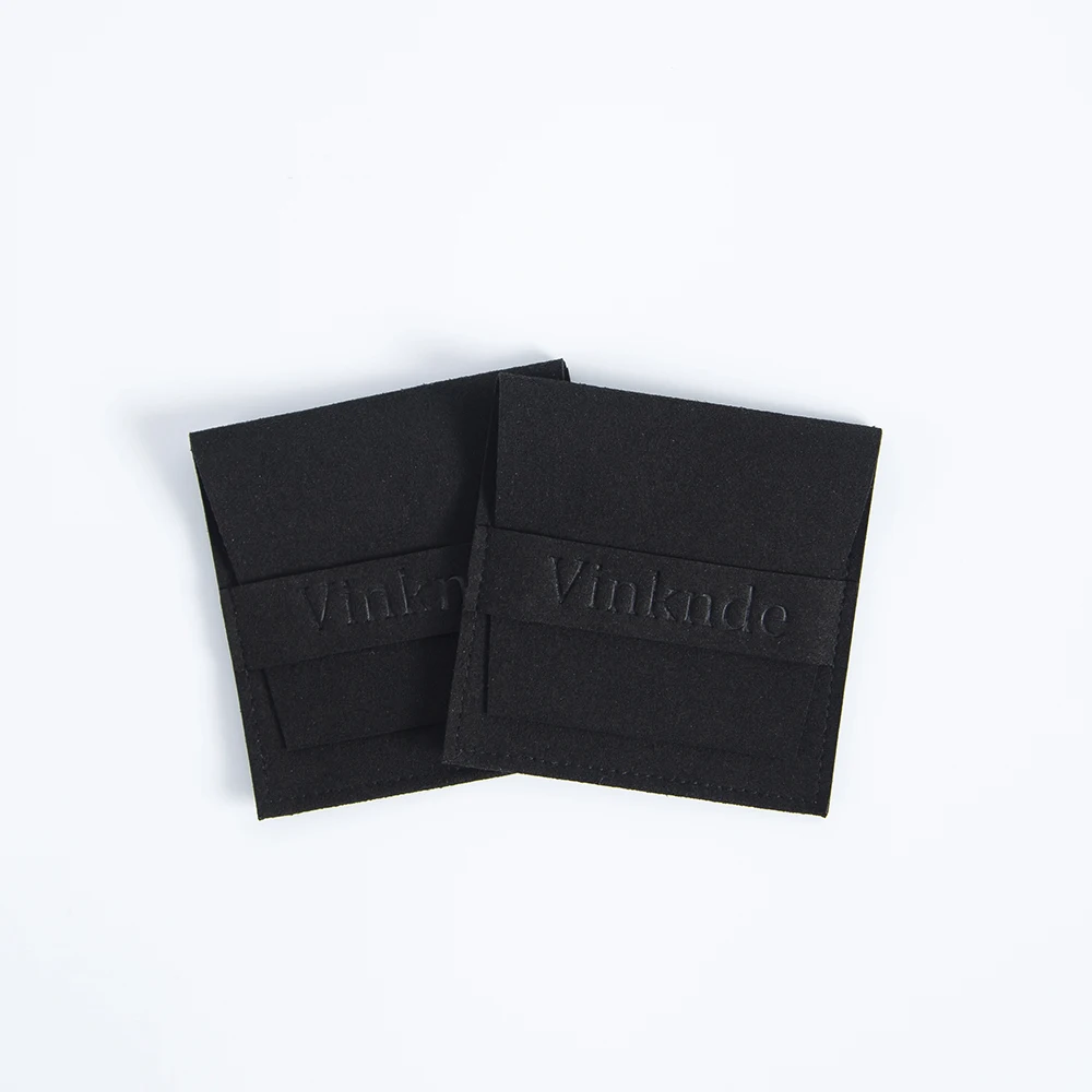 

100pcs Personalised Logo Black Microfiber Gift Bags Jewelry Earrings Organizer Pouch Wedding Favor Candy Cosmetic Bag Business