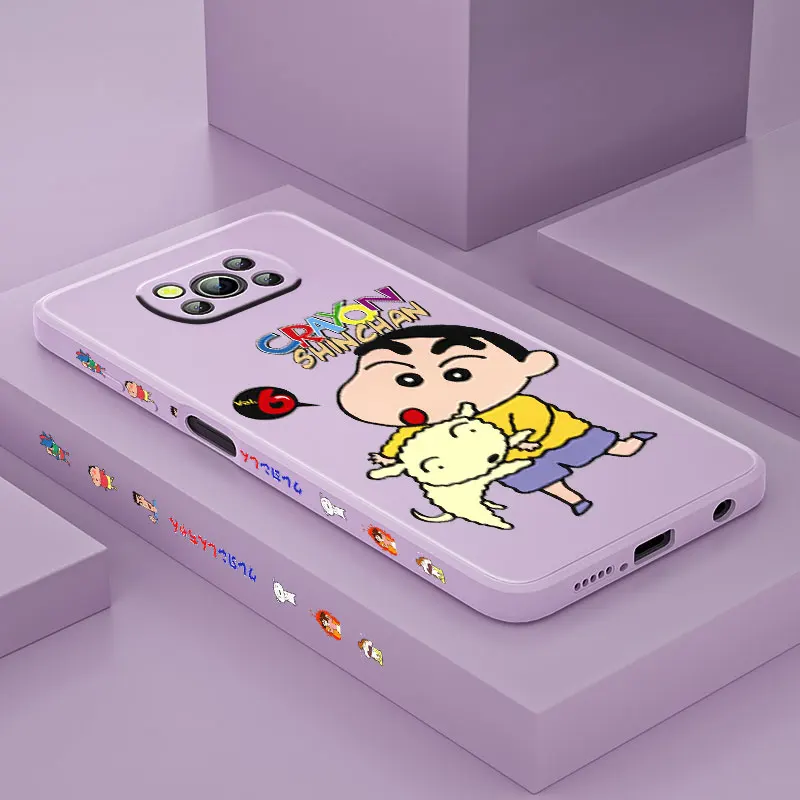 

Crayon Shinchan cartoon cute For Xiaomi POCO X3 NFC F3 GT M3 M2 Pro C3 Mix4 11 Ultra Silicone Liquid Left Phone Case Coque Capa