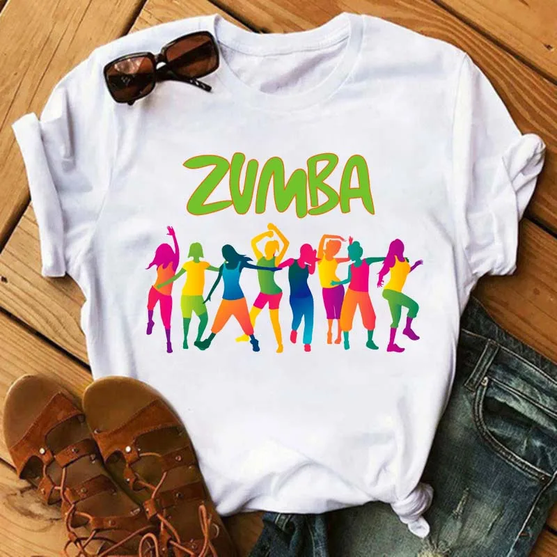 

Rainbow Love Zumba Dance Print Women Tshirts New Funny T Shirt Hip Hop Graphic Tees Shirt Femme Camisetas Mujer