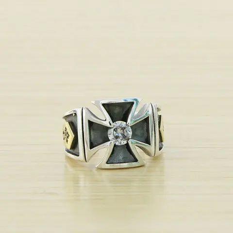 

s925 sterling silver ring unique design texture creative personality cross light luxury high-end jewelry
