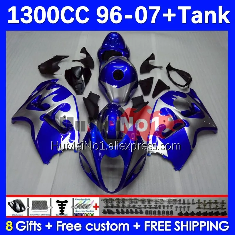 

Body For SUZUKI Hayabusa GSXR-1300 GSXR 1300 CC 1300CC 27No.295 GSXR1300 96 97 98 99 00 01 02 03 04 05 06 07 Fairing blue silver