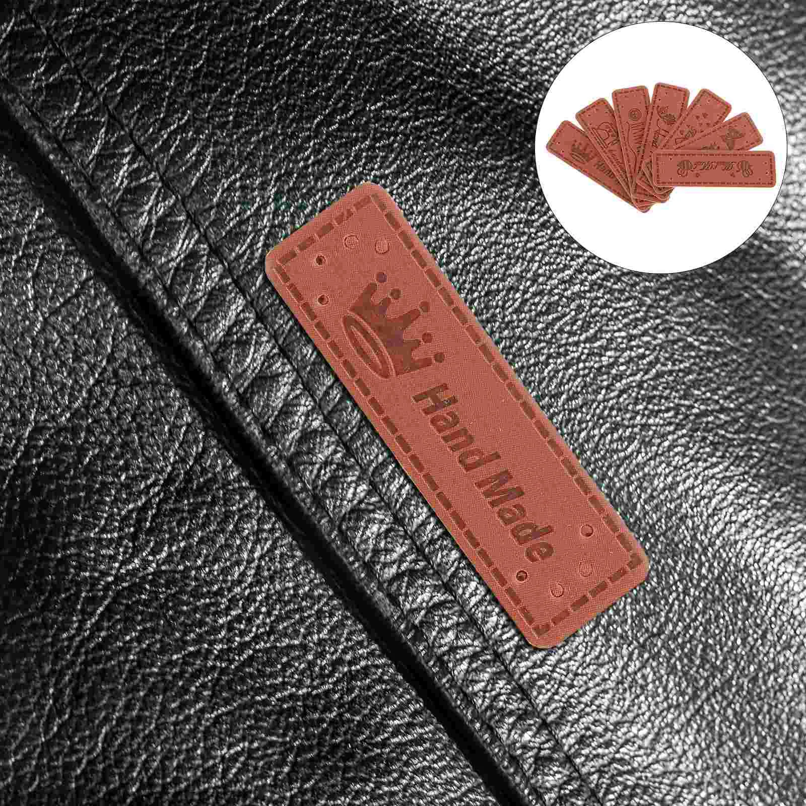 

140Pcs Tags Labels PU Tags with Holes DIY Crafts Sewing Supplies