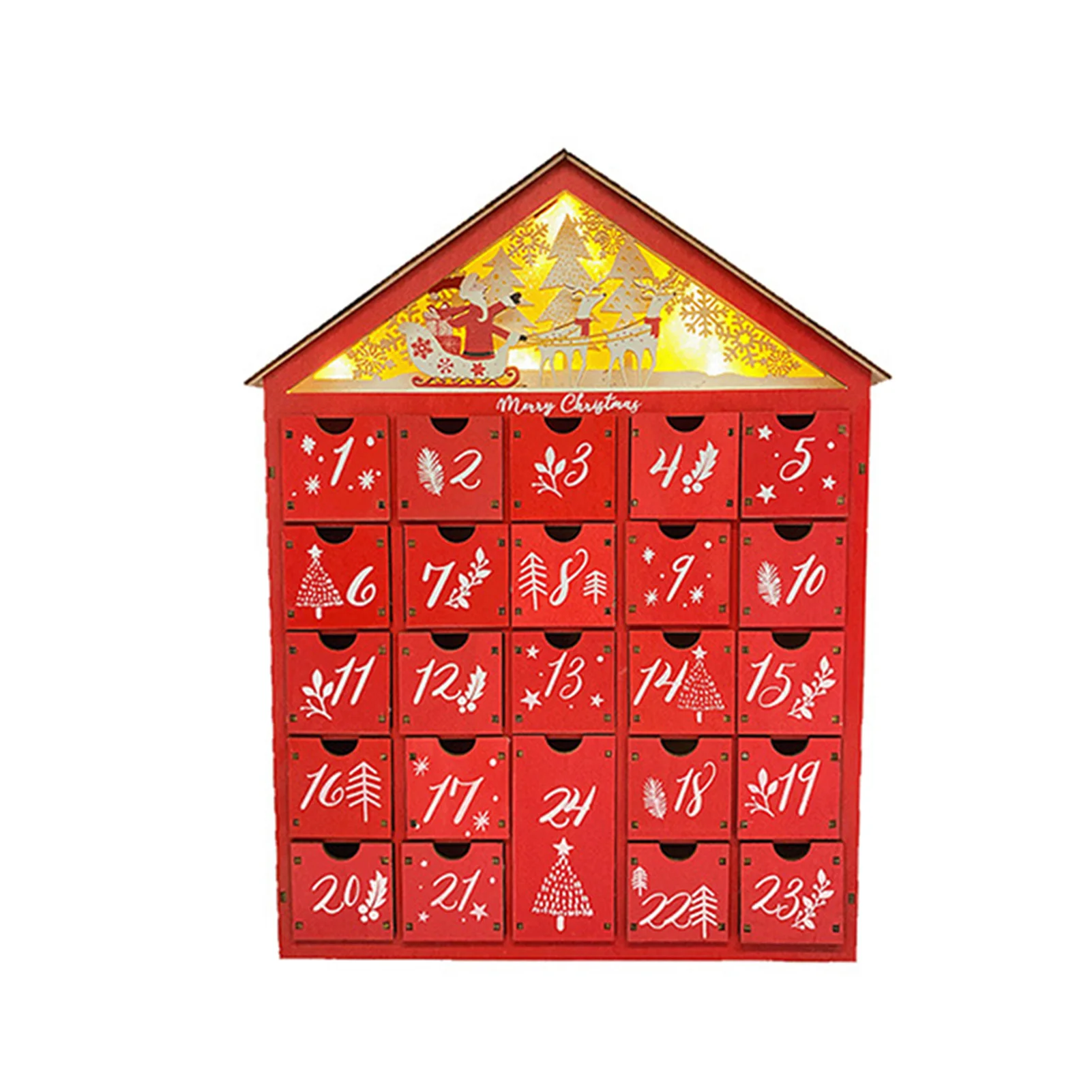 

Christmas Countdown Wood Drawer Organizer High-quality Wood Material for Indoor Room Decoration