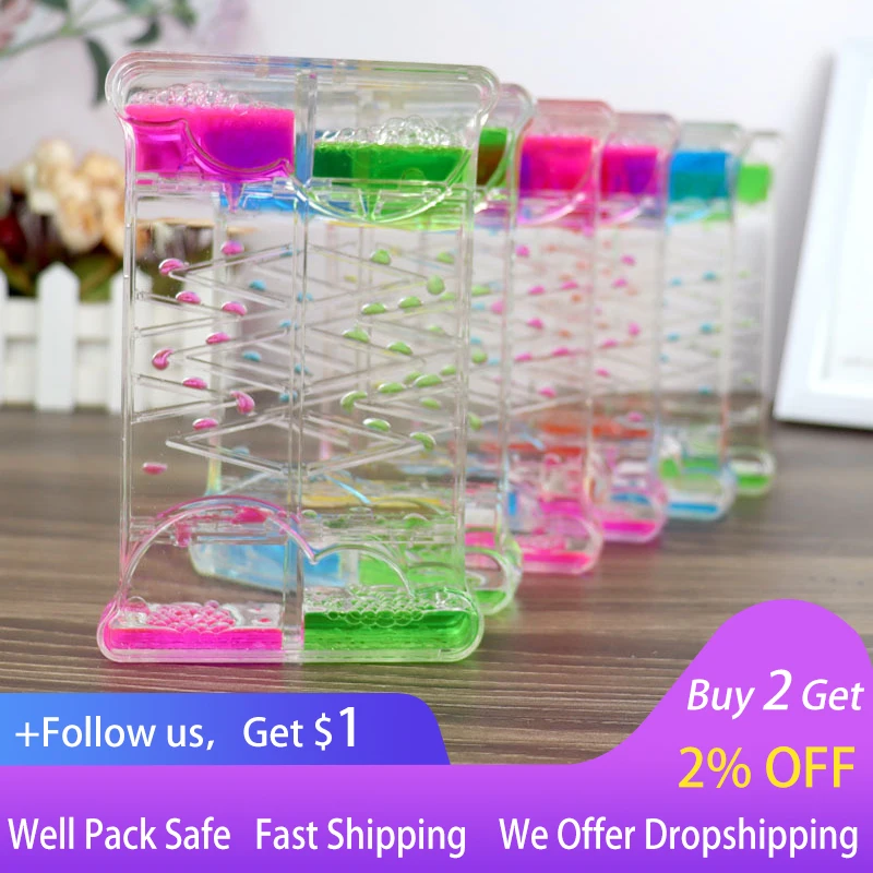 

New Net Red Oil Leak Crafts Home Decor Ornaments Cloud Slide Oil Drop Hourglass Water Drop Timer Decompression Peculiar Toy Gift
