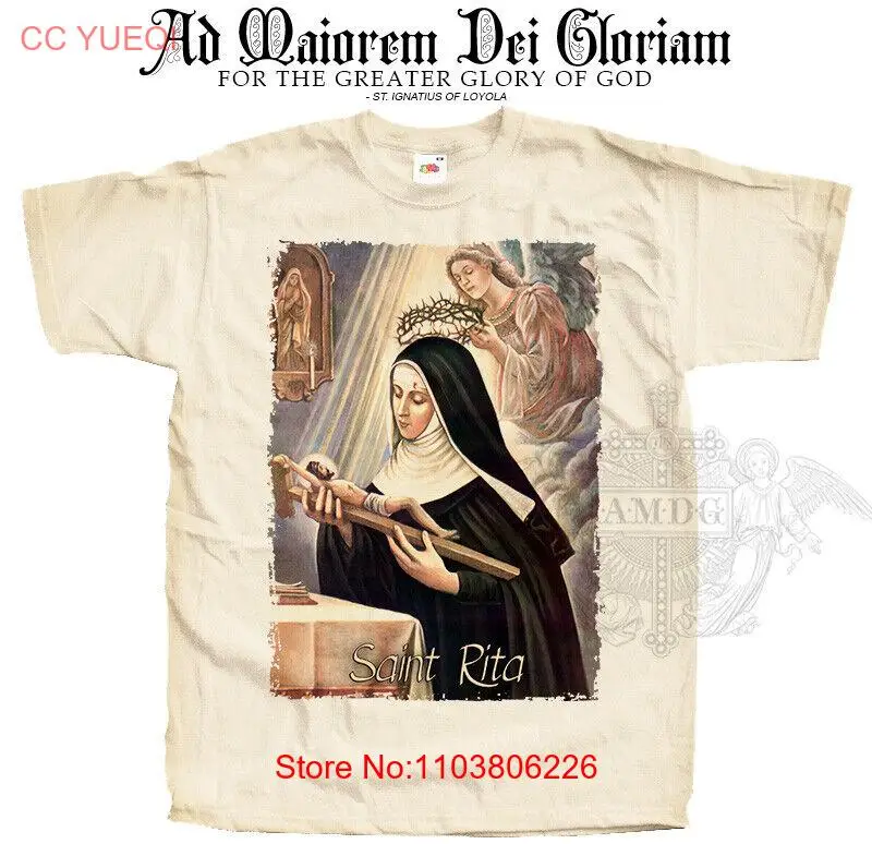 Католическая Футболка Saint Rita of Cascia V3 покровитель Иисуса религиозная футболка