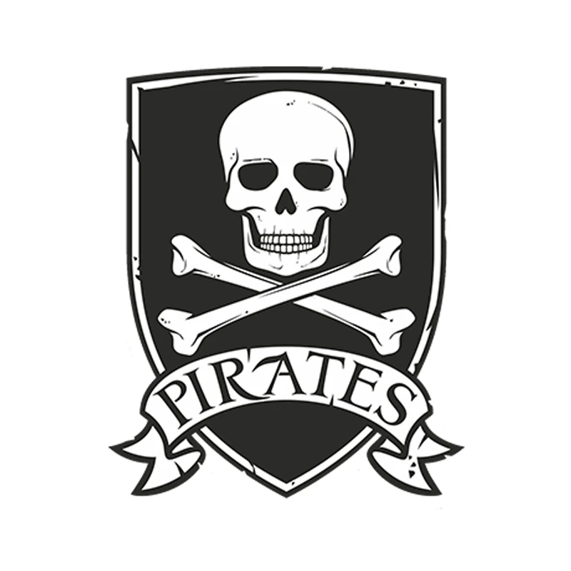 

Interesting Pirates Skull Jolly Roger Personality Car Sticker Sunscreen Decal Motorcycle Auto Decoration Accessories PVC,13x9cm