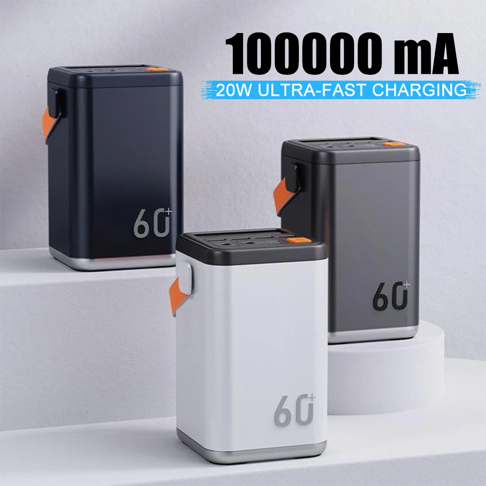 

66W Large-capacity Power 100000mAh/60000mAh Outdoor Energy Storage Mobile Power Bank Two-way Fast Charging with Emergency Lights