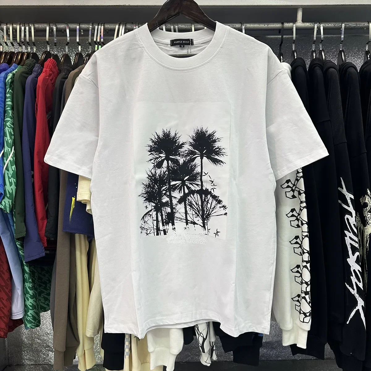 

Purple Brand T-Shirt Men Women Top Quality Tree Printing T Shirt Tees With Tag Short Sleeve Streetwear