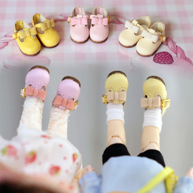 

D04-A156 children handmade toy OB11 1/4 1/6 1/8 MDD Doll BJD/SD GSC doll Accessories spiked shoe buckle shoes 1pair