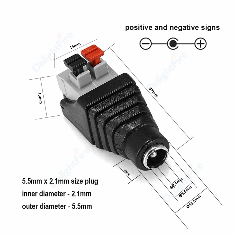 

Разъем питания постоянного тока DelightFire DC power splitter cable 12В 5.5 мм 2.1 мм