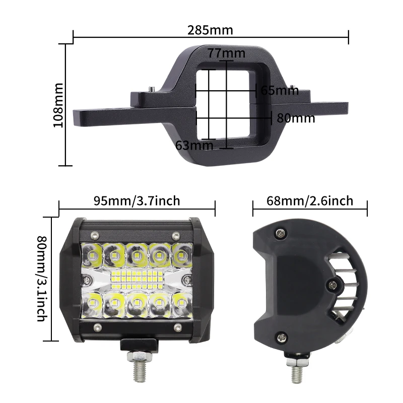Универсальный Автомобильный Кронштейн С Крючком Для 4-дюймового Светодиодного
