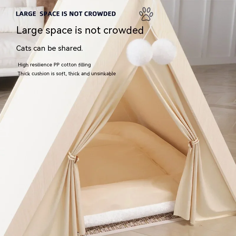 

House Cat Tent Delivery Accessories Room Cat Tent Seasons Pet House Dog House Cat Universal Pine Winter Four Cat Enclosed Warm