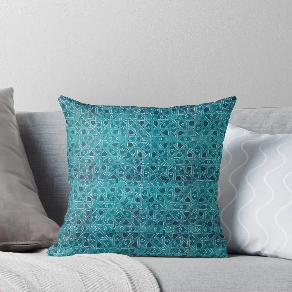 Зелёно-синяя печатная наволочка из полиэстера 30x30/40x40/45x45 см