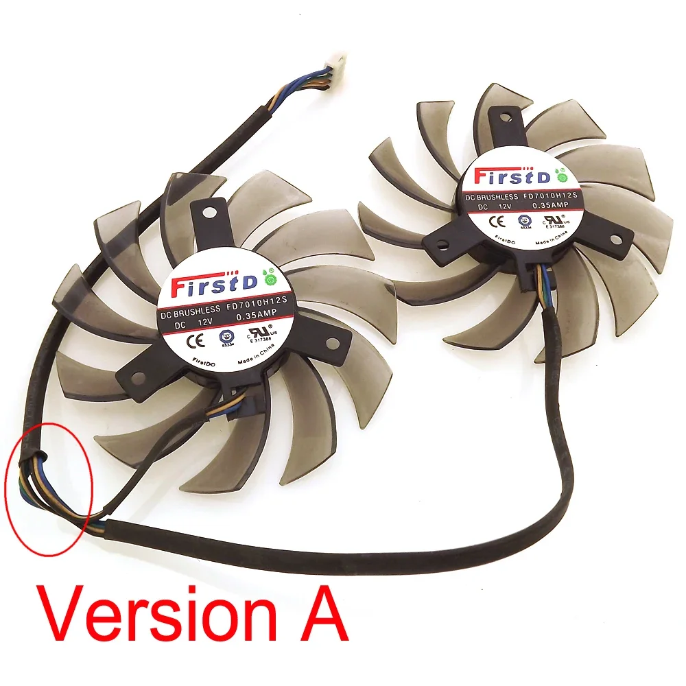 Два вентилятора видеокарты Oriental Matrix FD7010H12S 75 мм