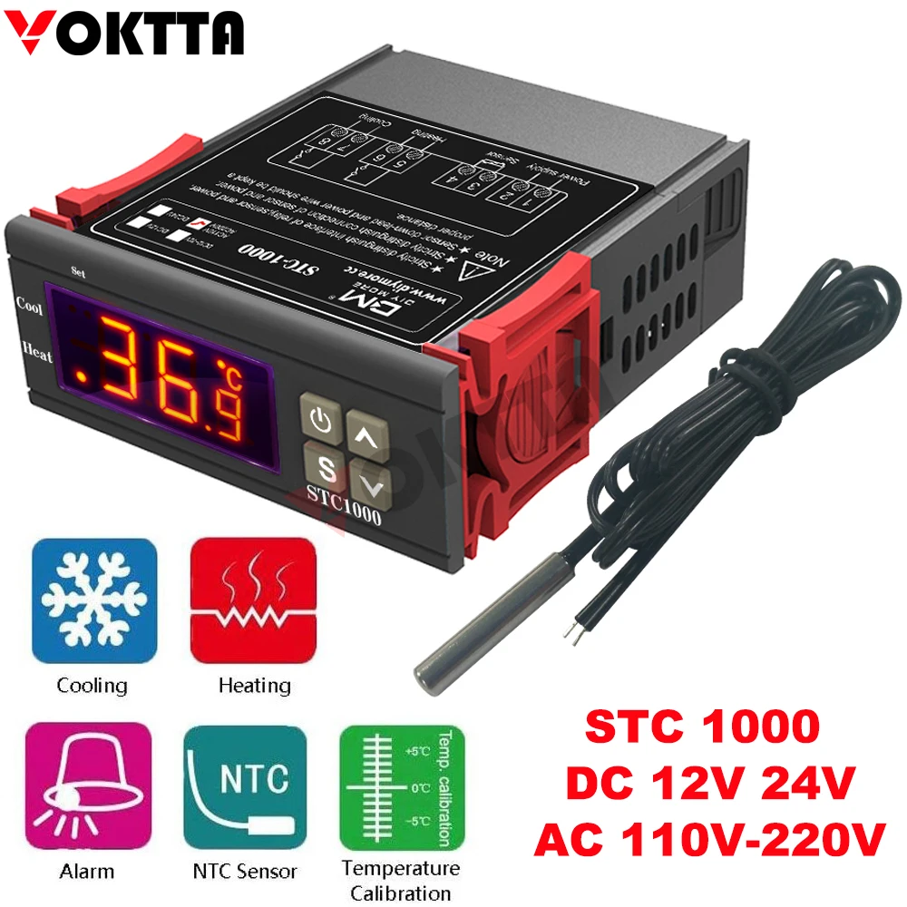 Цифровой термостат для реле нагрева охлаждения 12 В 24 1000-110