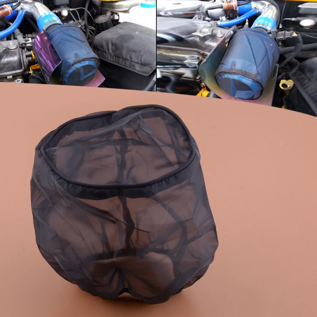 

XH-UN069 Black Engine Cold Air Intake Conical Cover Protector Mesh Dust-Proof Waterproof for Universal Cars