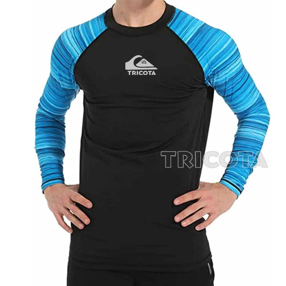 Men Swimming Surfing Shirt Clothing Water Sports Rashguar Diving Tops Long Sleeve UV Protection Swimwear Beach Wear Surf Bathing