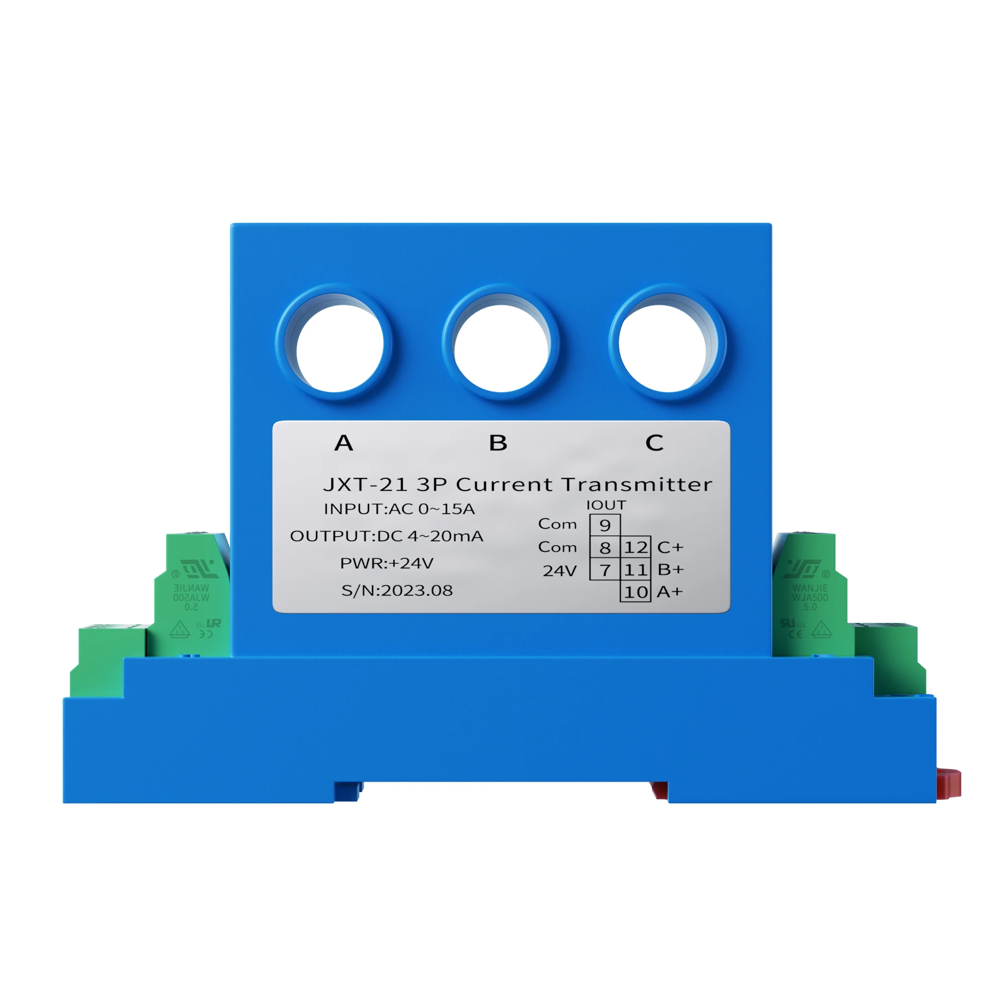 3-фазный датчик тока 0-1A 0-10A 0-20A Датчик переменного 4-20 мА 0-10 В 0-5 1-5 Холла 8 мм DC24V