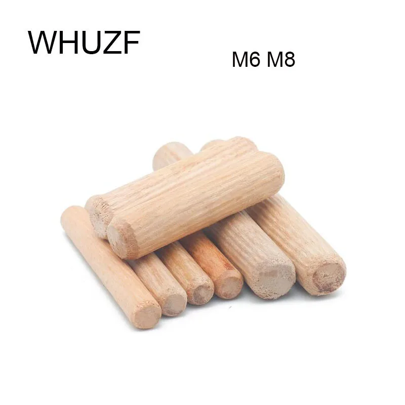 

M6 M8 50/100PCS Woodworking Dowel Craft Dowel Pins Rods Set Furniture Fitting Dowel Pin Wooden Cabinet Drawer Round Fluted Wood