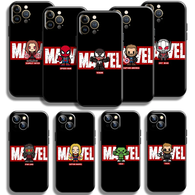 

Avengers Marvel Logo For Apple iPhone 13 12 11 Pro Mini X XR XS Max SE 5 5s 6 6S 7 8 Plus Phone Case Back Carcasa Funda