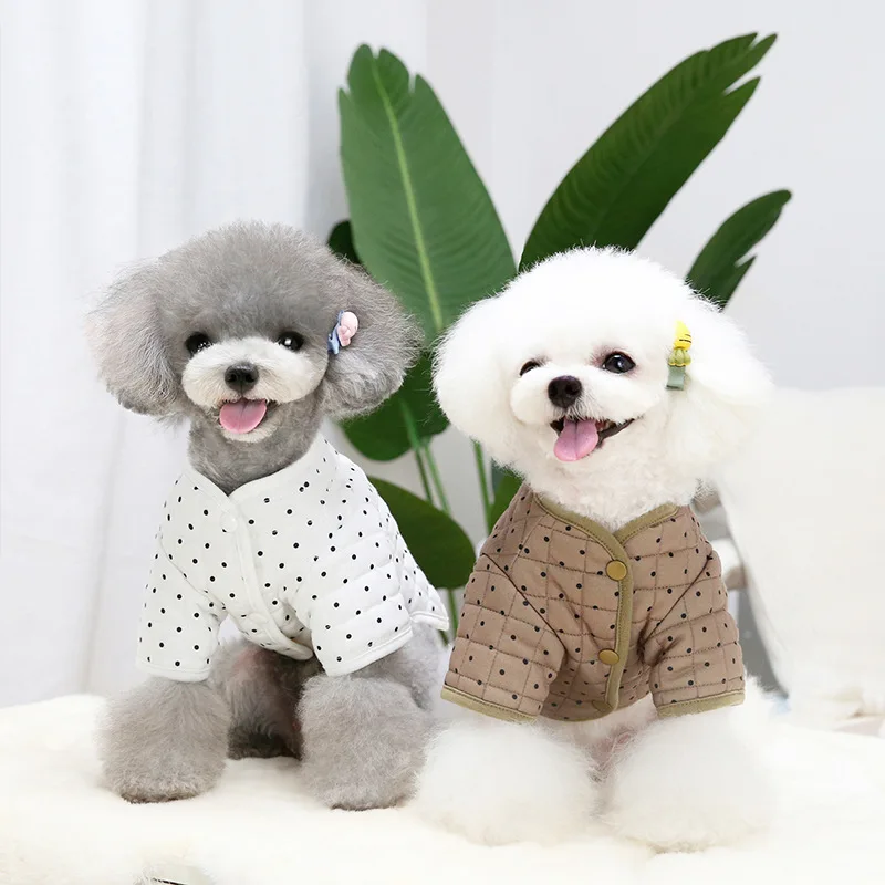 

Женская теплая одежда с двумя ногами и хлопковой подкладкой, одежда для собак, куртка для маленьких и средних собак, осенне-зимний щенок