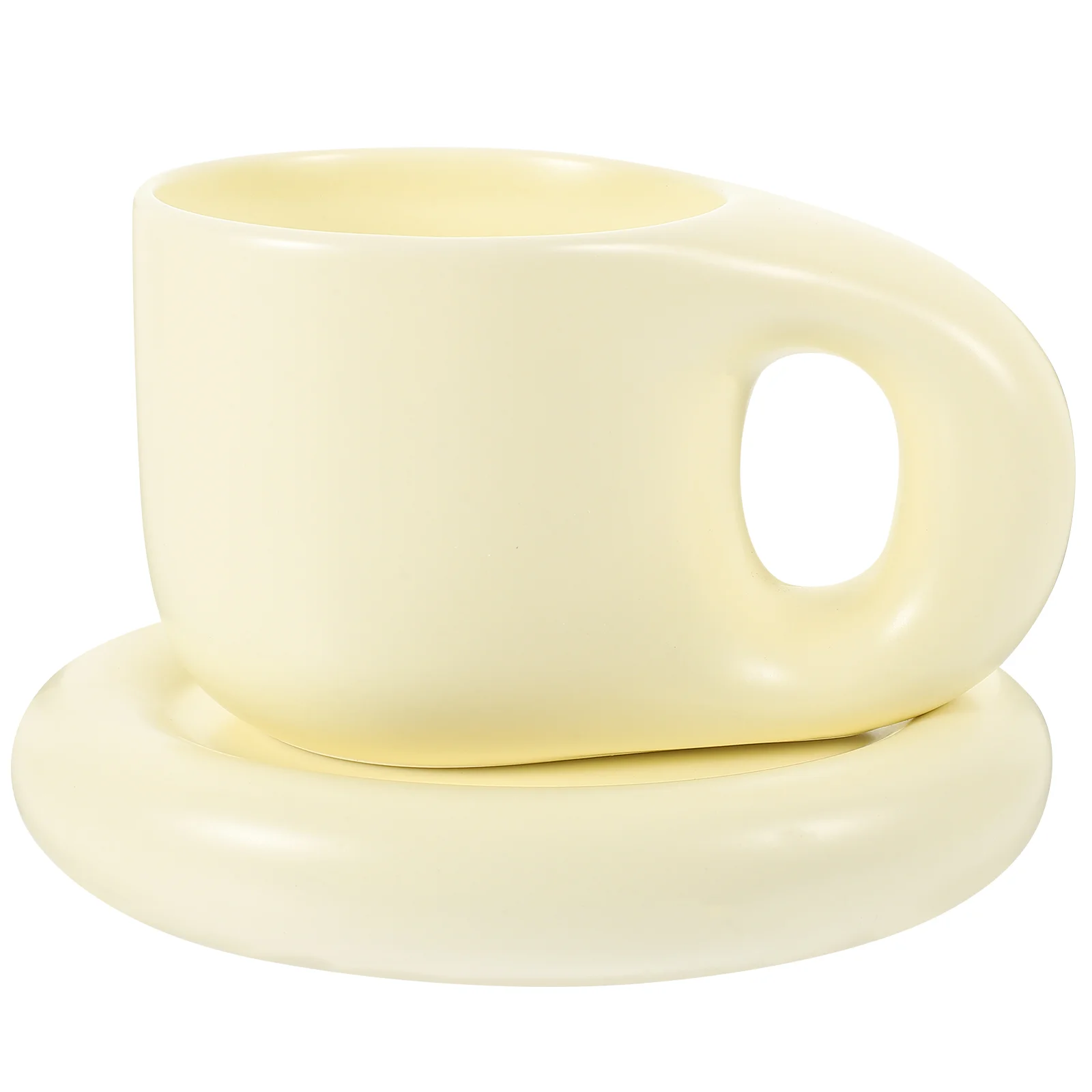 

1 Set Chunky Mug Ceramic Tea Cup Coffee Mug Ceramic Cup for Tea Coffee Cup and Cup Saucer
